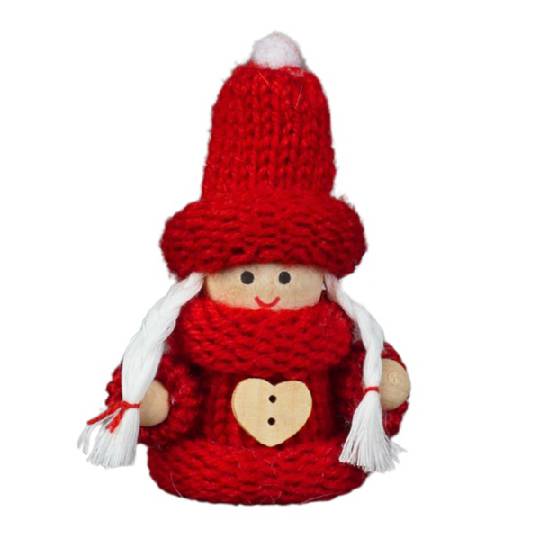 Scandi Girl Red Knit Top with Wood Button 6cm *ETA Nov